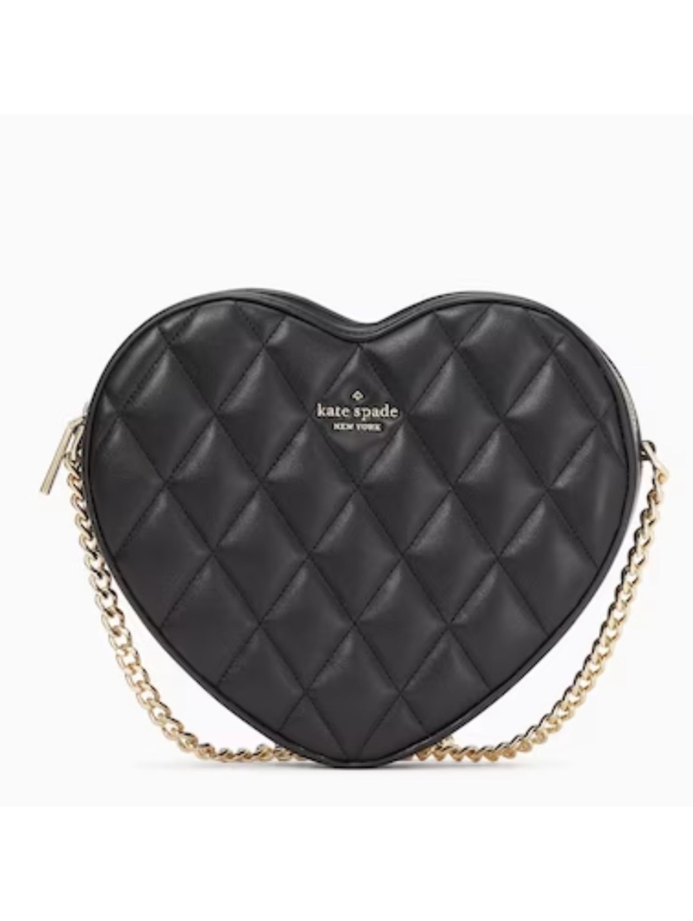 kate spade NWT! Love Shack Black Quilted Heart Crossbody Purse